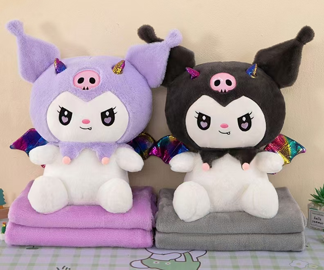 Dark Kuromi Plush Toy Blanket