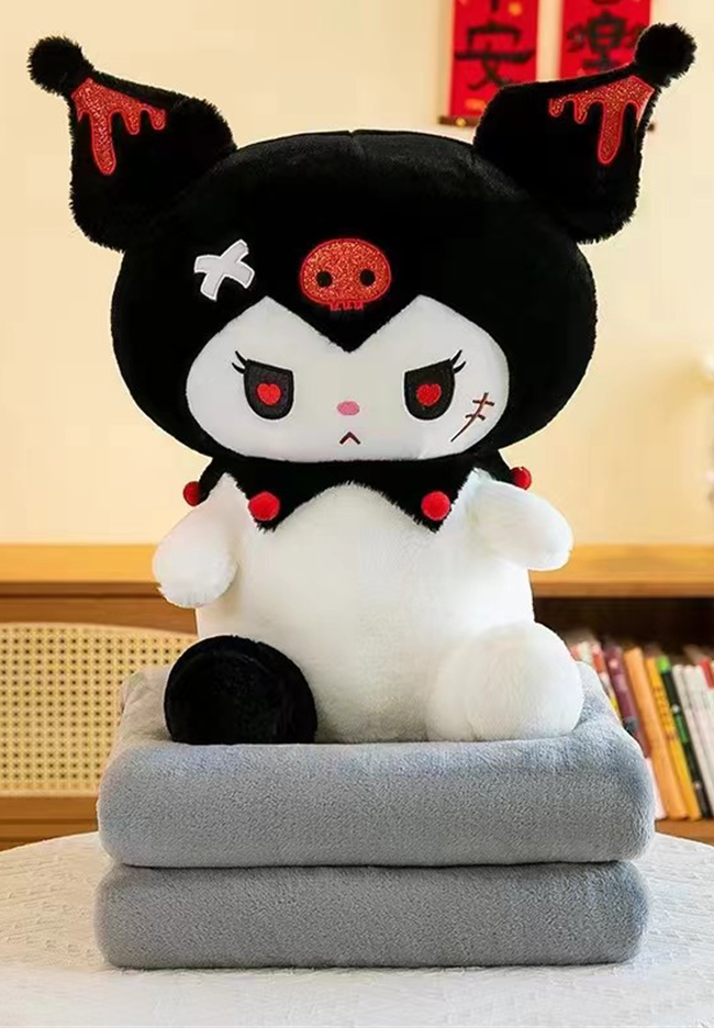 Devil Kuromi Plush Toy Blanket