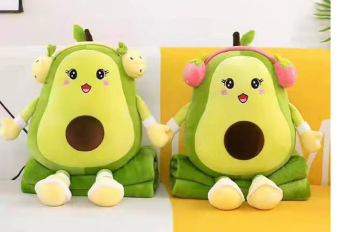 Headphone Avocado Plush Toy Blanket