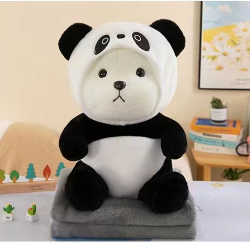 Panda Lina Bear Plush Toy Blanket