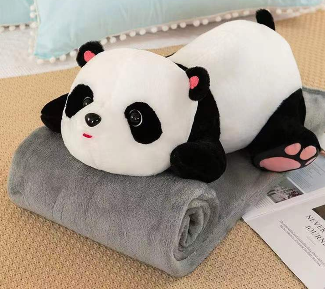 Lying Panda Plush Toy Blanket