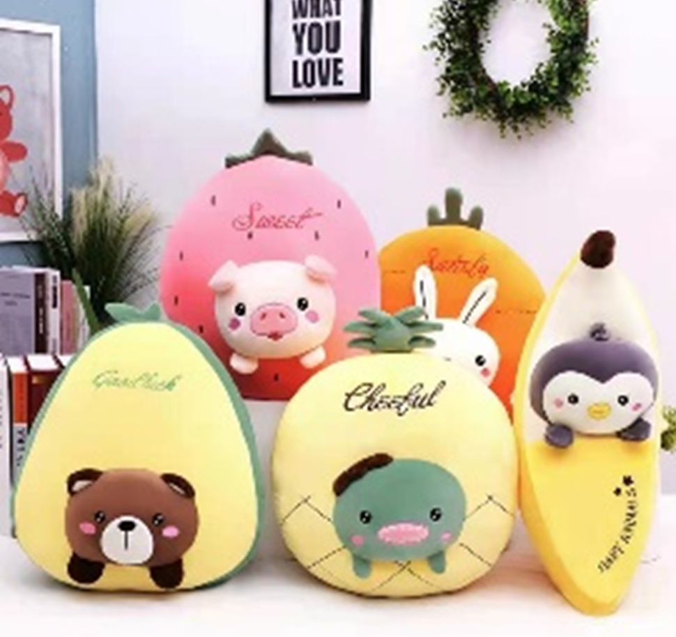 Transforming Fruit Plush Toy Blanket