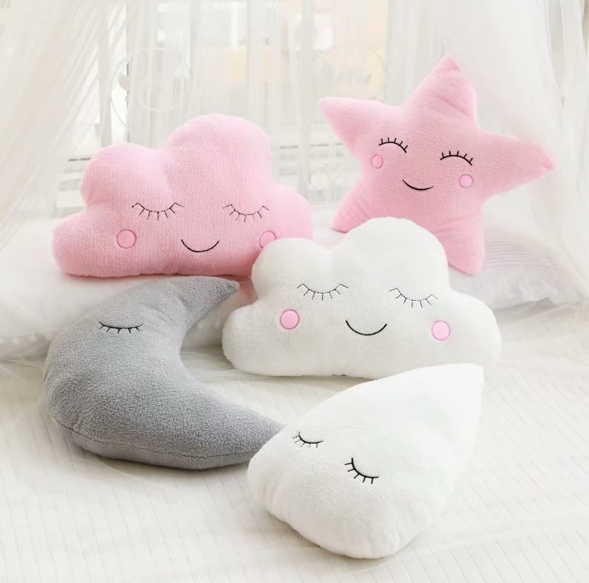 Cloud Star Moon Raindrop Plush Pillow