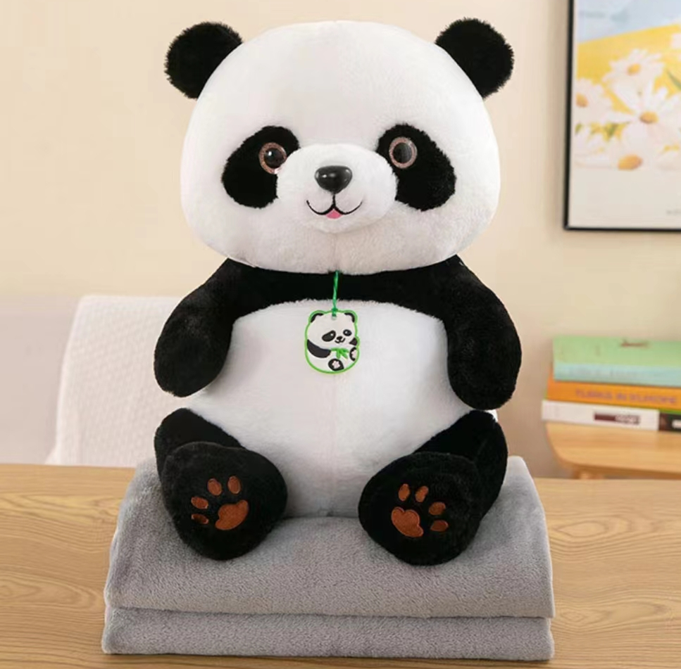 Sitting Panda Plush Blanket