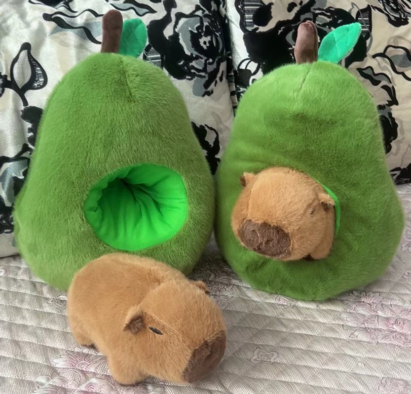 Avocado Capybara Plush Toy