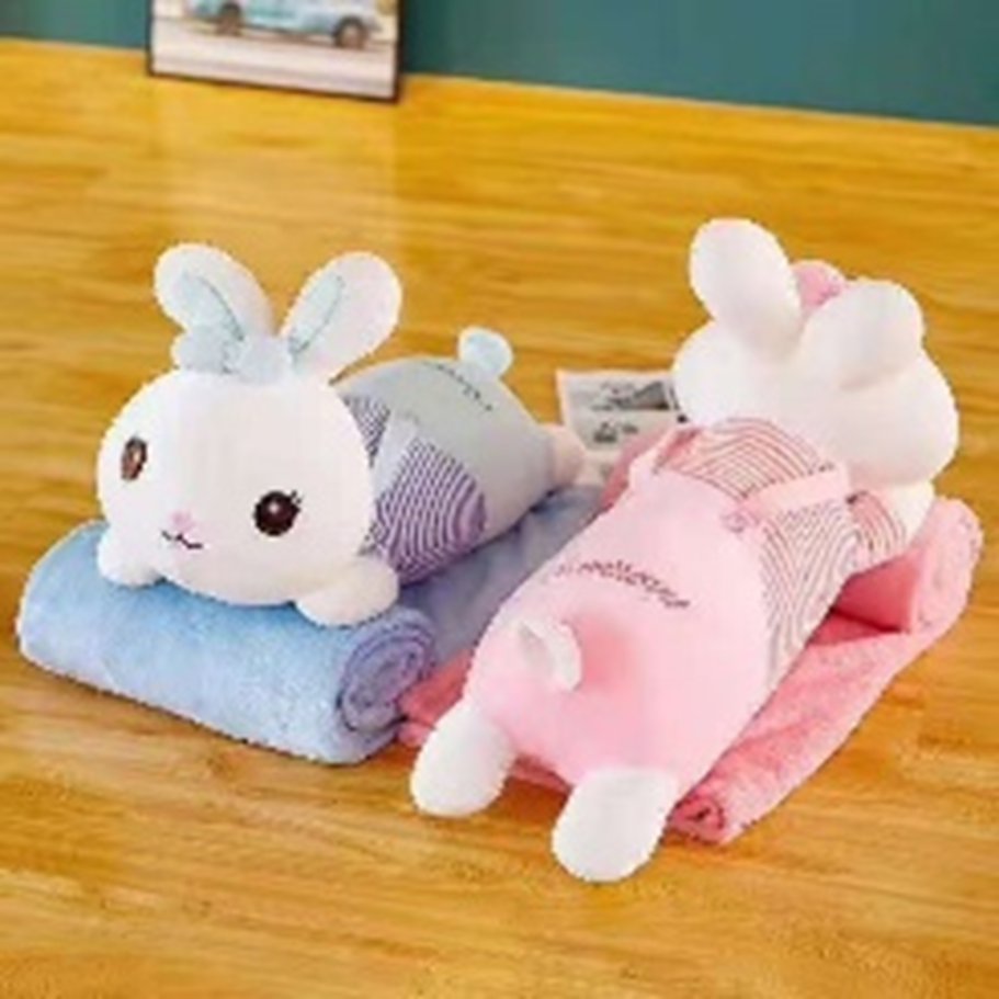 Lying Rabbit Plush Toy Blanket