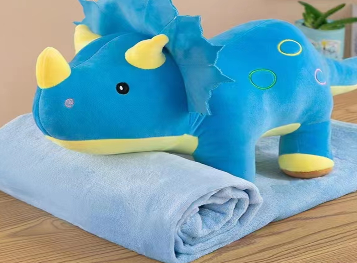 Triceratops Plush Toy Blanket