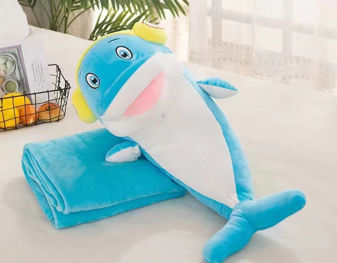 Headphone Whale Plush Toy Blanket