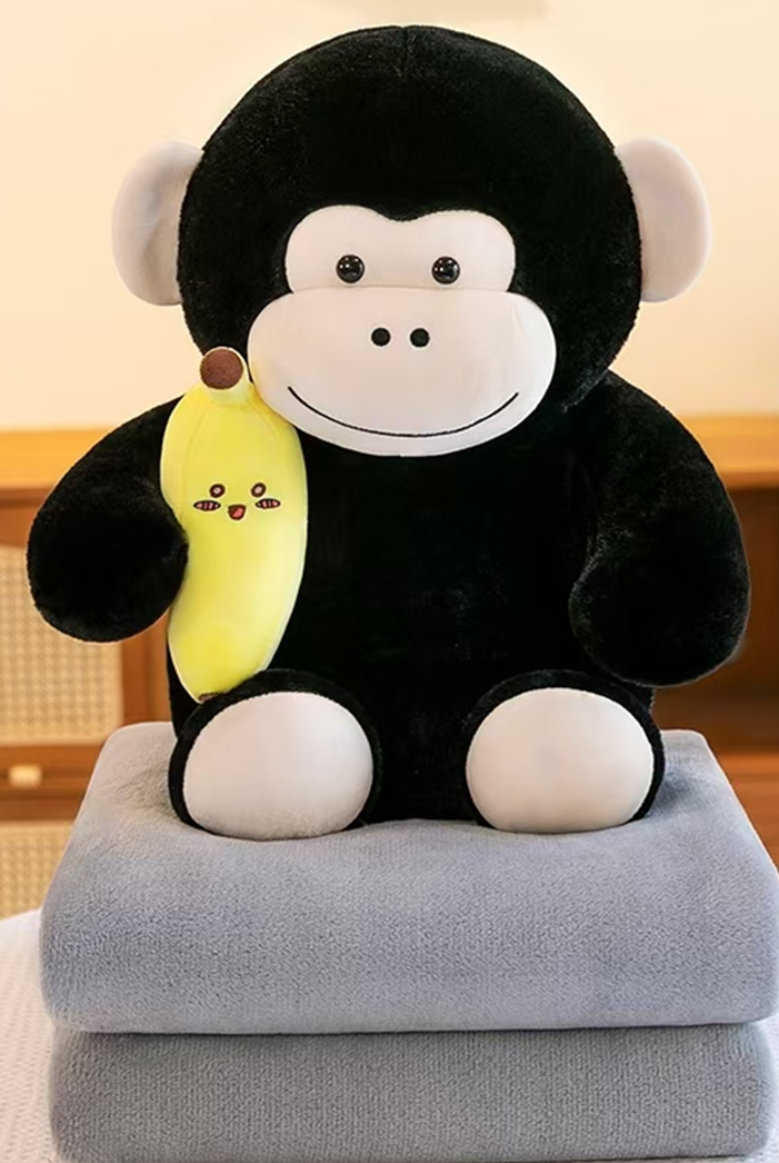 Gorilla Plush Toy Blanket