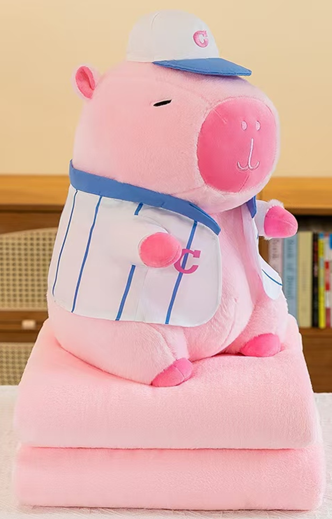 Dressed Capybara Plush Toy Blanket