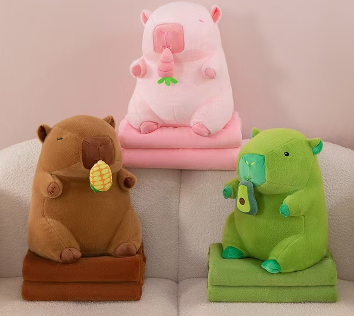 Pull-out Fruit Capybara Plush Toy Blanket