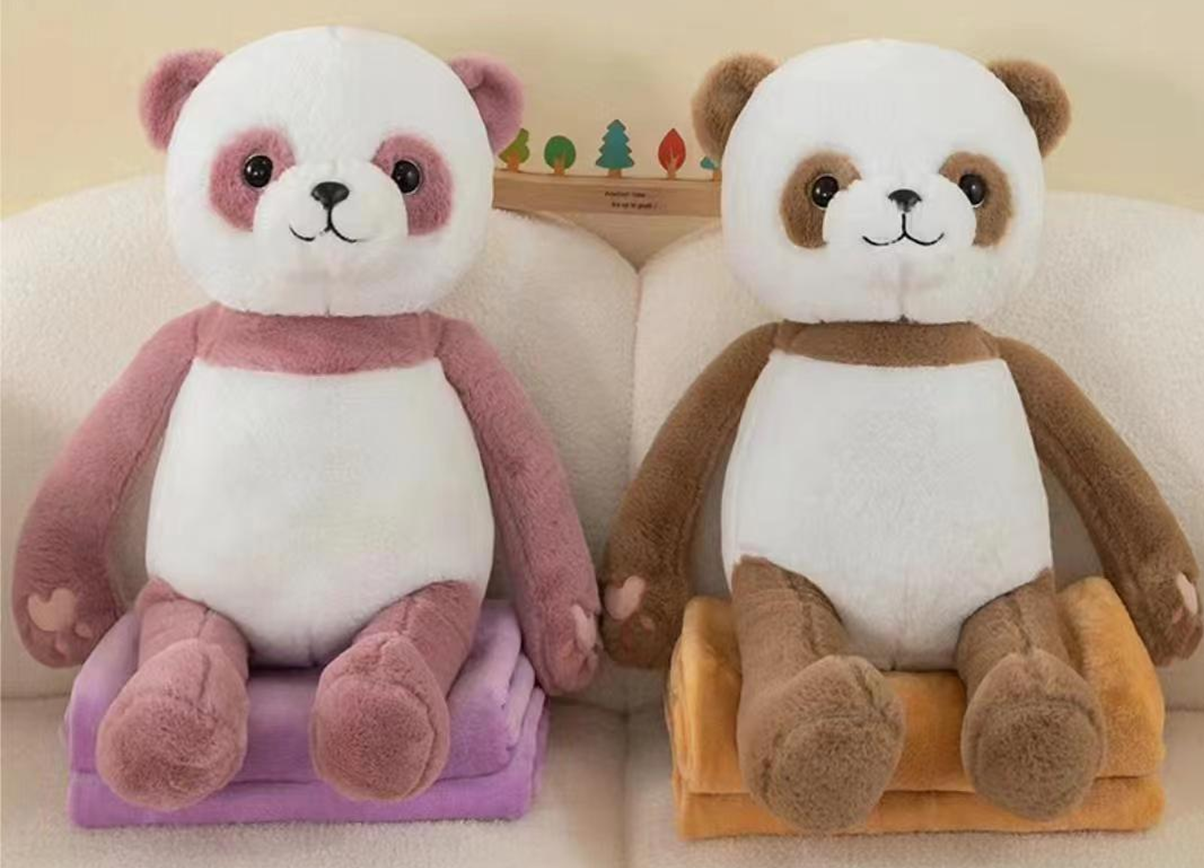Two-color Bear Plush Toy Blanket