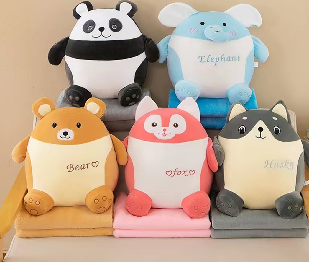 Animal Mixed Style Plush Toy Blanket