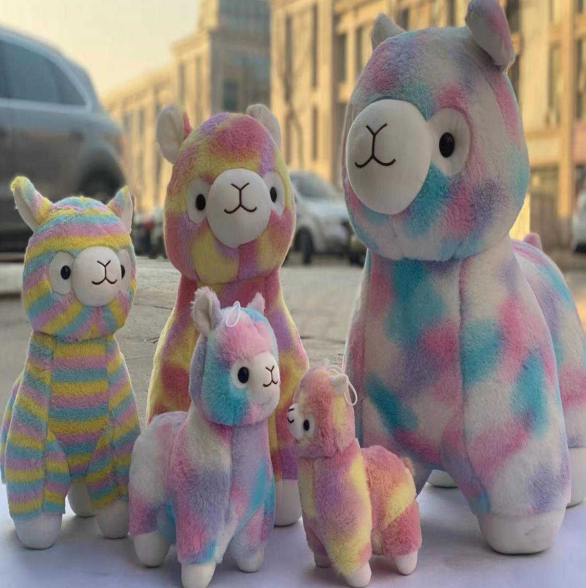 Gradient Alpaca Plush Toy Stuffed Animal Toys