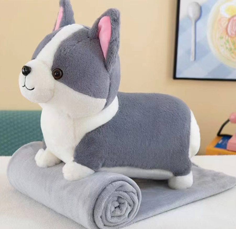 Corgi Plush Toy Blanket