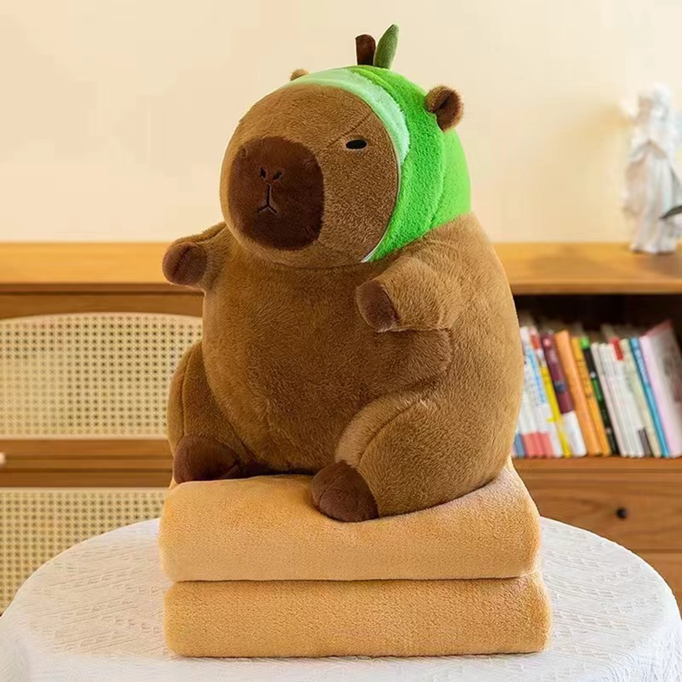 Hat Capybara Plush Toy Blanket