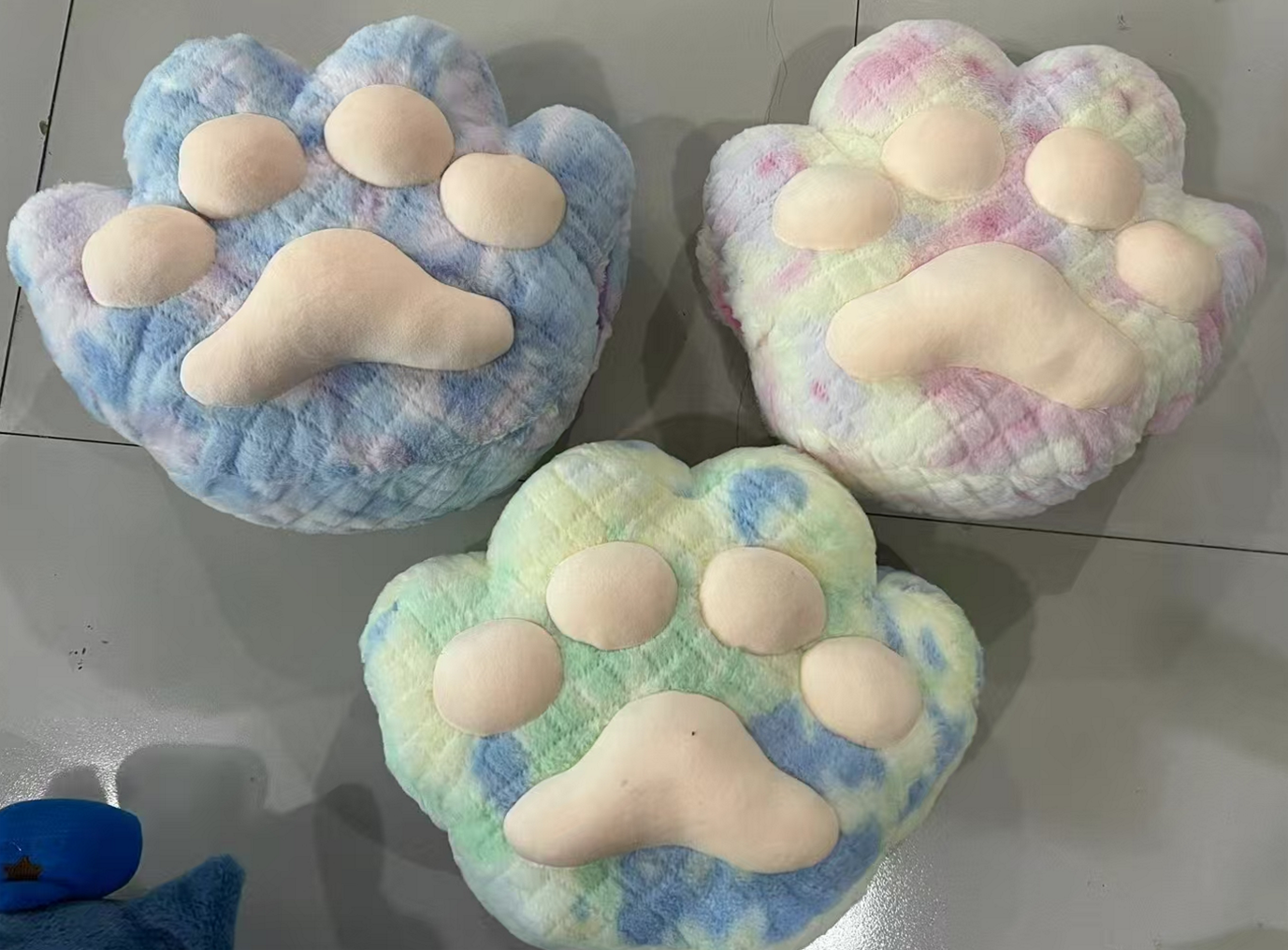 Hand Warmer Rabbit Fur Plaid Cat Paw Plush Toy Blanket