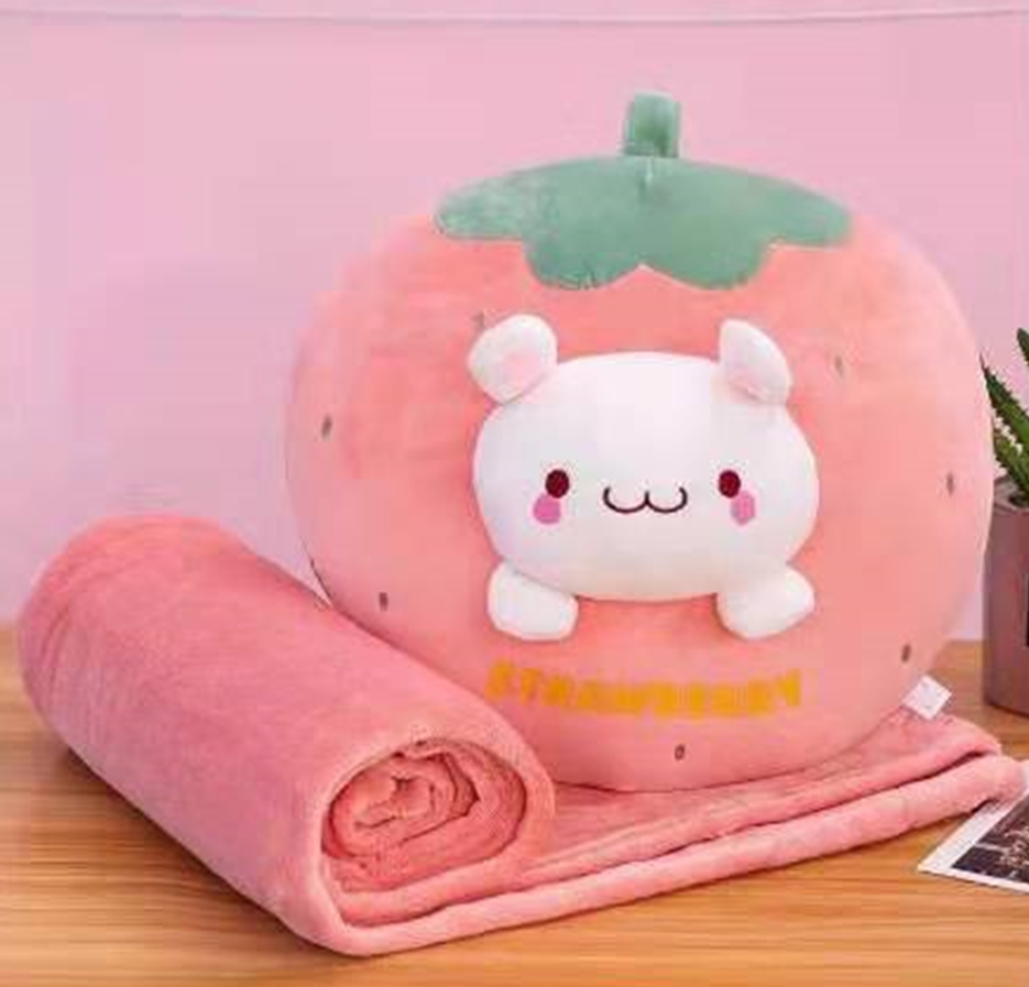 Strawberry Plush Toy Blanket