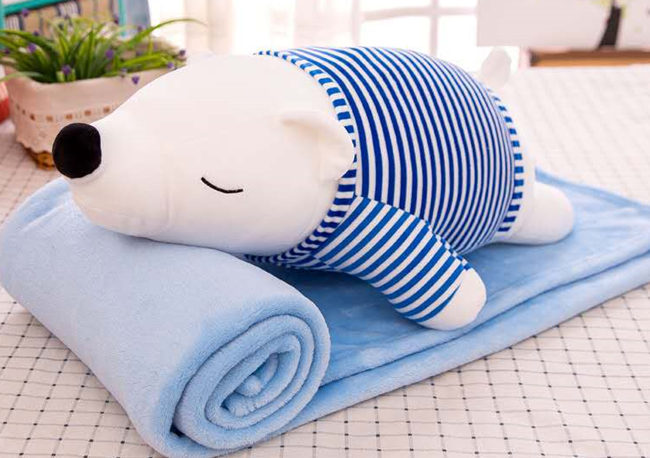 Polar Bear Plush Toy Blanket