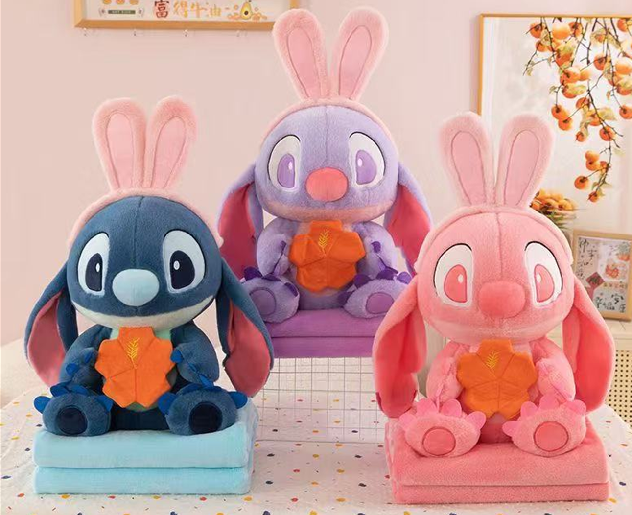 Sitting Stitch Plush Toy Blanket