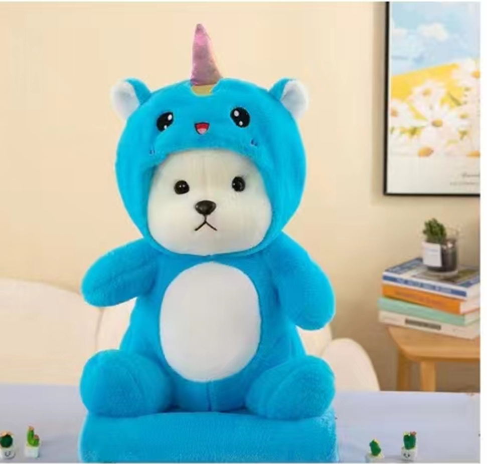 Unicorn Lina Bear Plush Toy Blanket