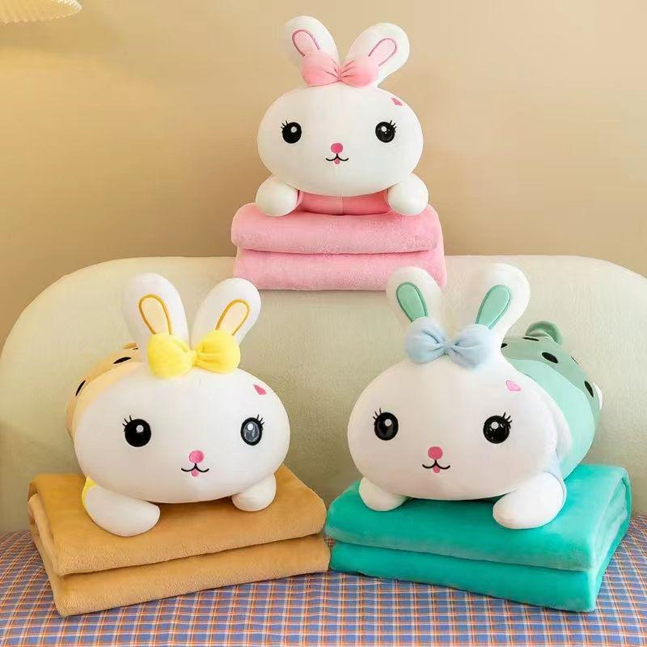 Lying Rabbit Plush Toy Blanket