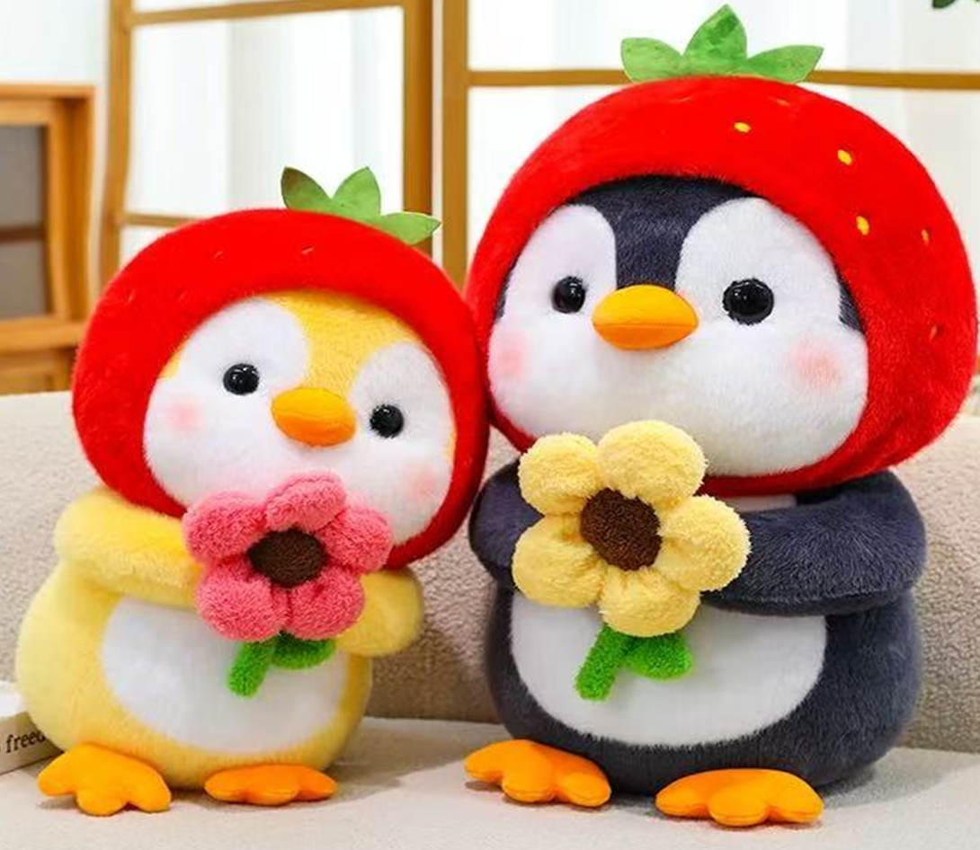 Flower Holding Penguin Plush Toy Stuffed Animal Toys