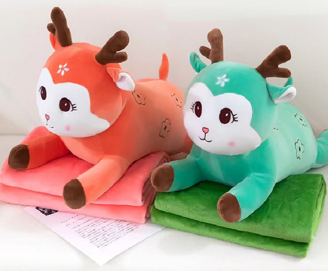 Sika Deer Plush Toy Blanket