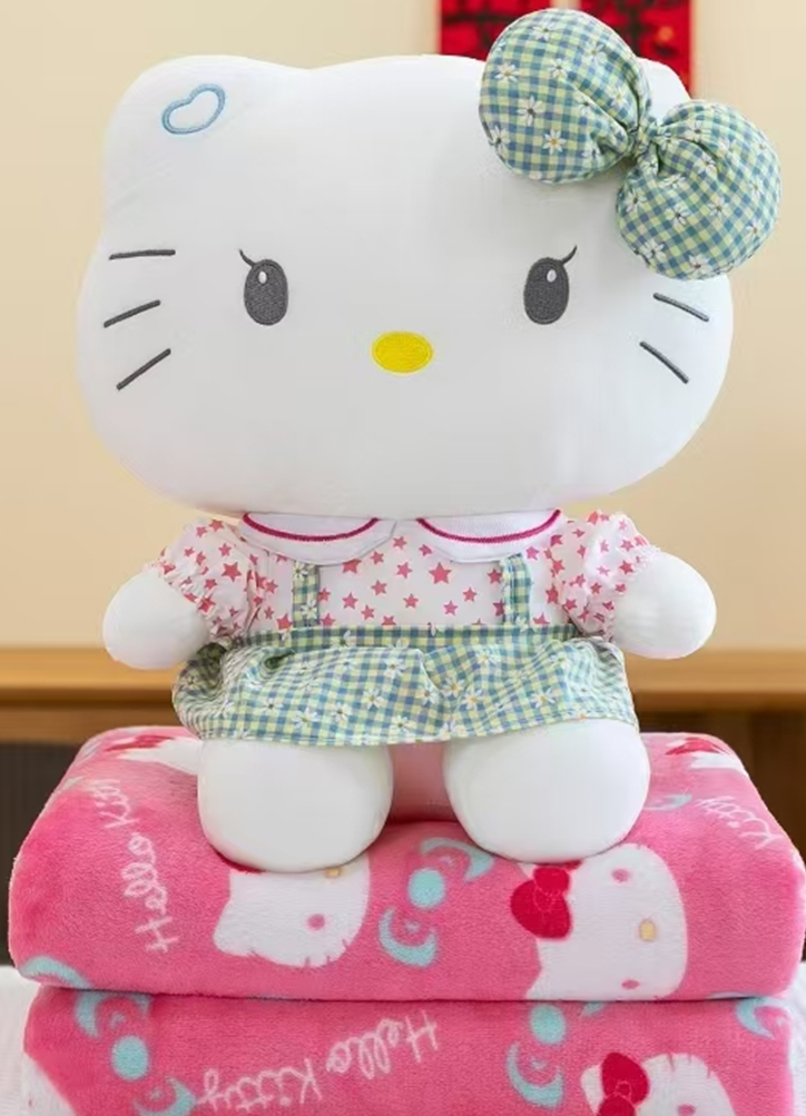 Suspender KT Cat Plush Toy Blanket