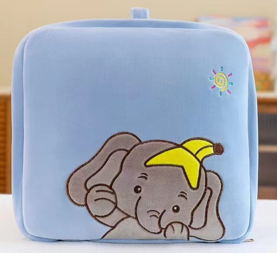 Square Elephant Plush Toy Blanket