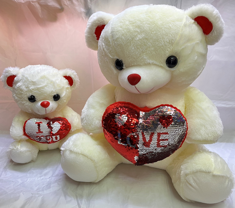 Sequin Heart Bear