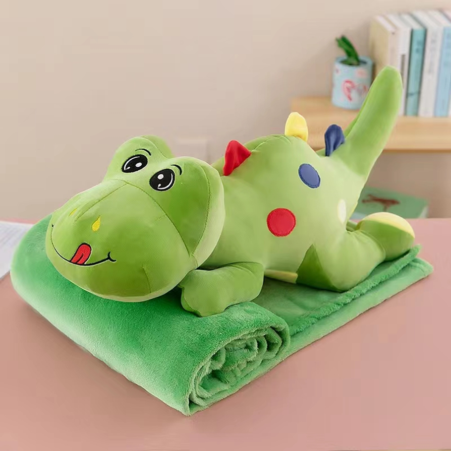 Lying Tongue-out Dinosaur Plush Toy Blanket