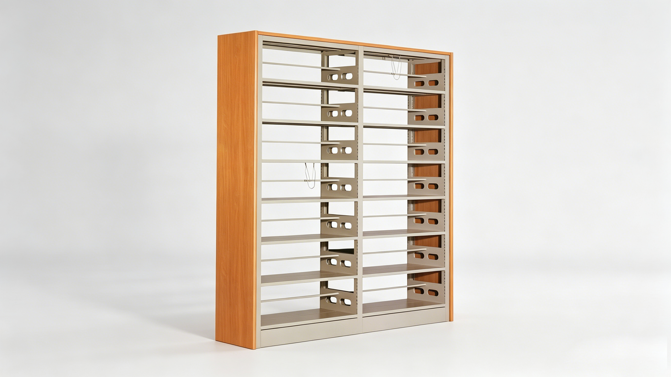 SJ-03 Double-Sided Steel-and-Wood Bookshelf