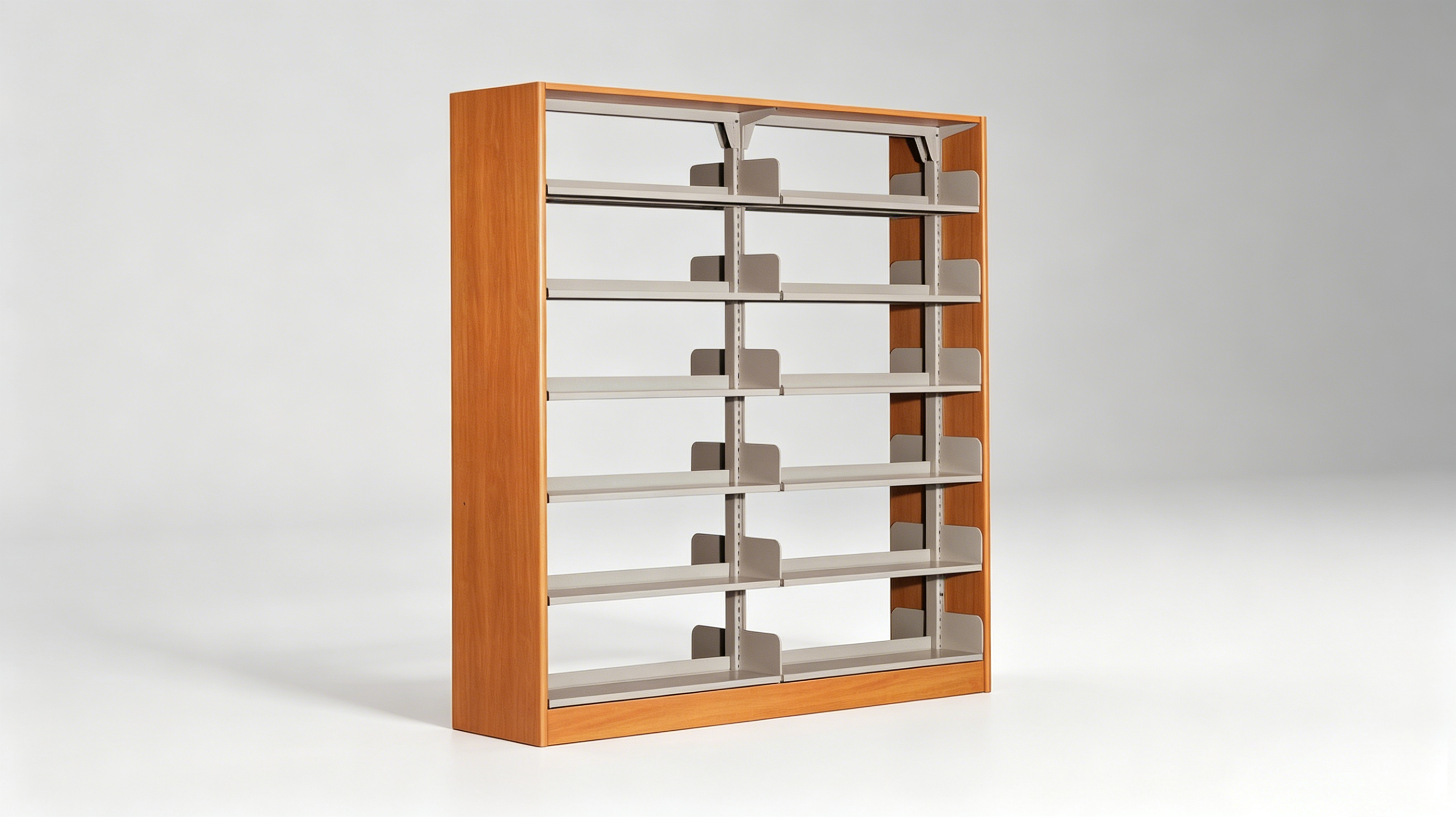 SJ-01 Single-Column Double-Sided Bookshelf (Steel and Wood)
