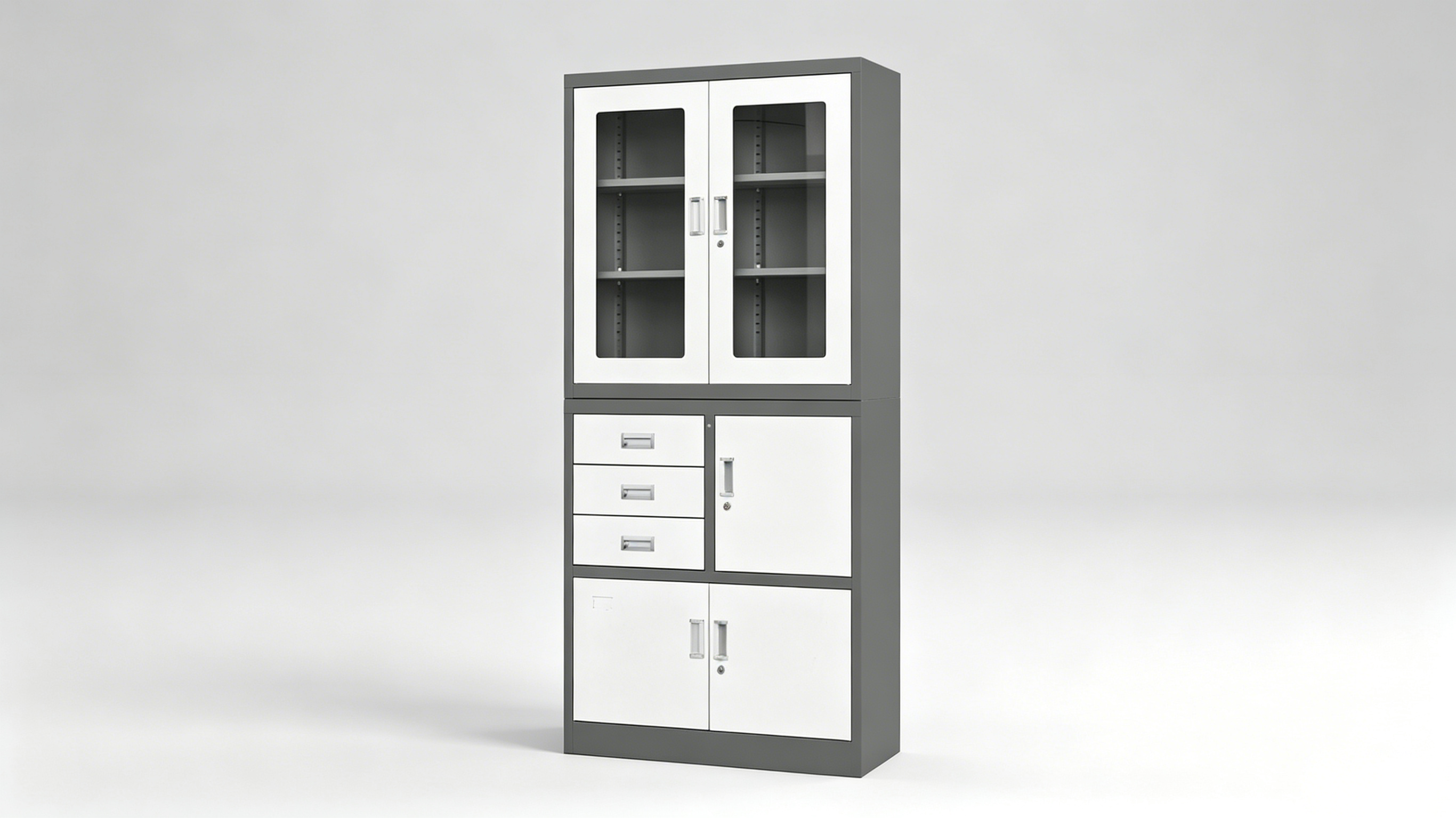 ZZTS-04 Three-Drawer Cabinet with Door and Color-Matched Pleated Design