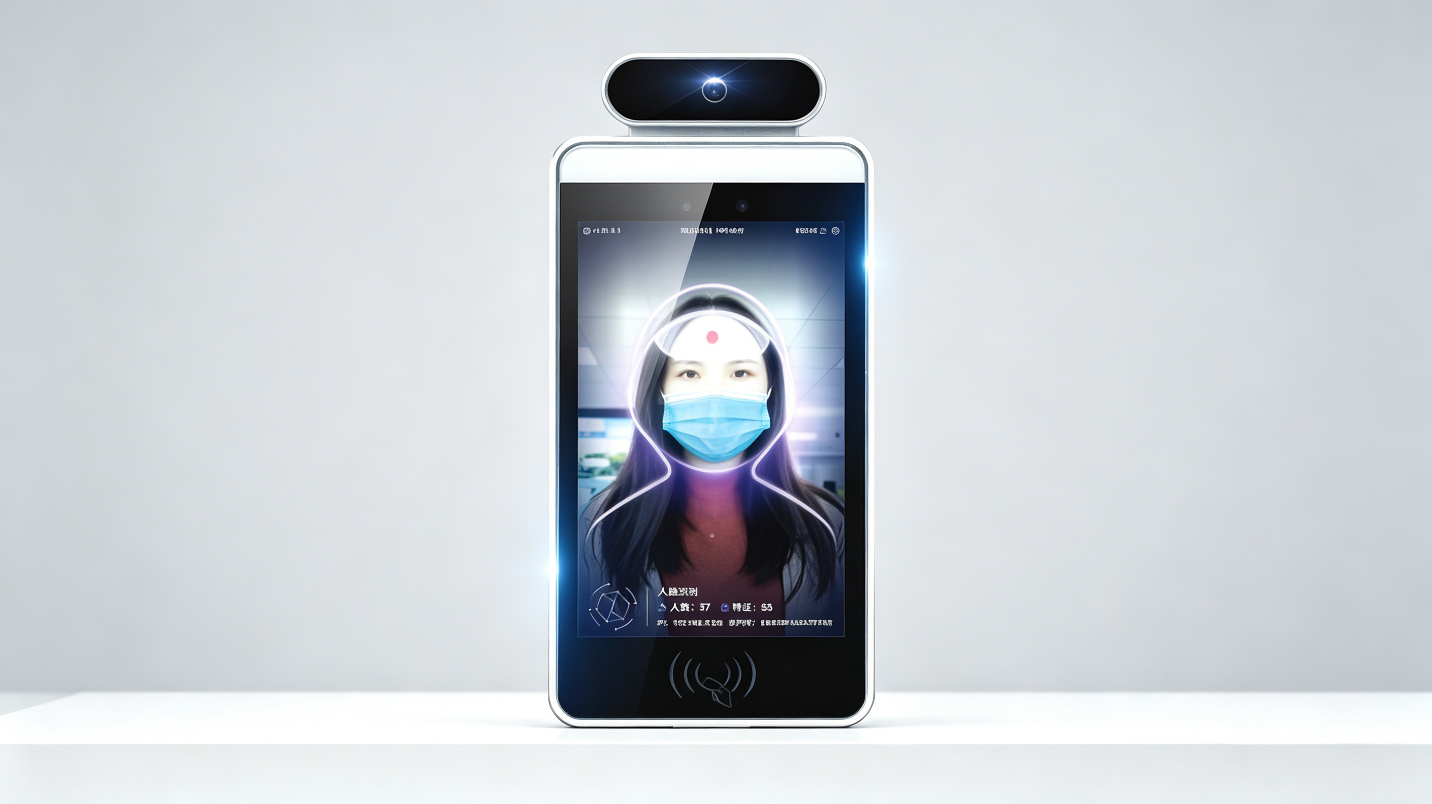 Face recognition with temperature measurement
