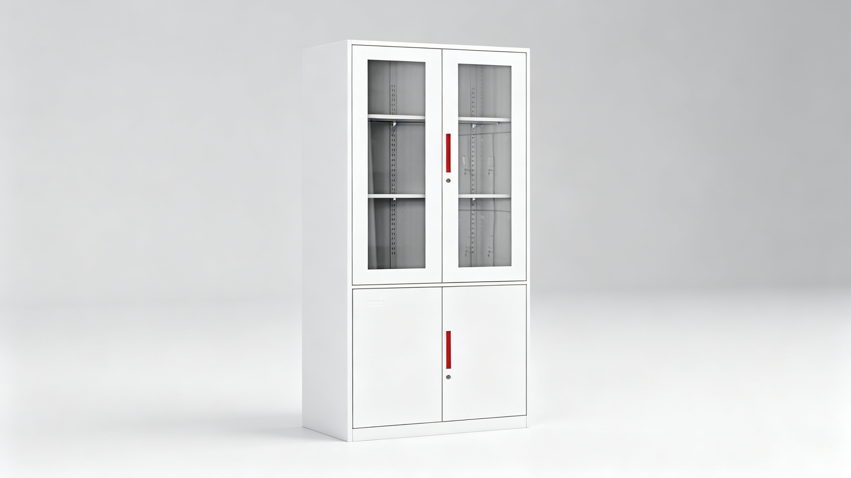 BBG-01 Top Glass Bottom Metal Swing Cabinet