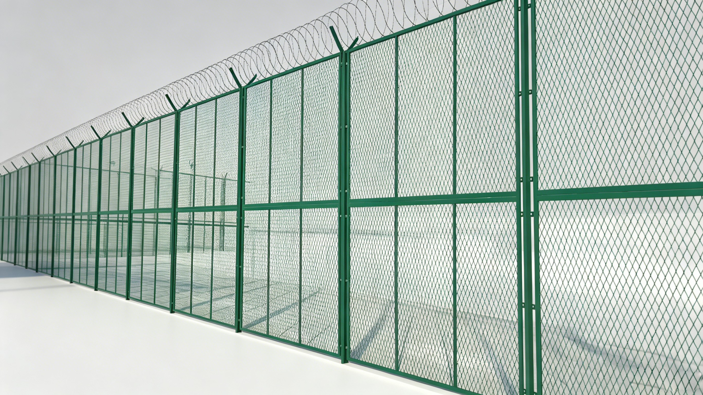 Expanded metal mesh wall