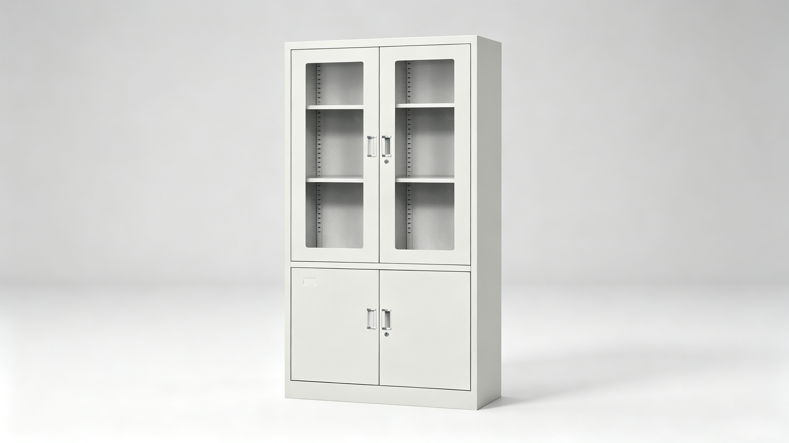 WJG-04 Top Glass Bottom Metal Door Cabinet
