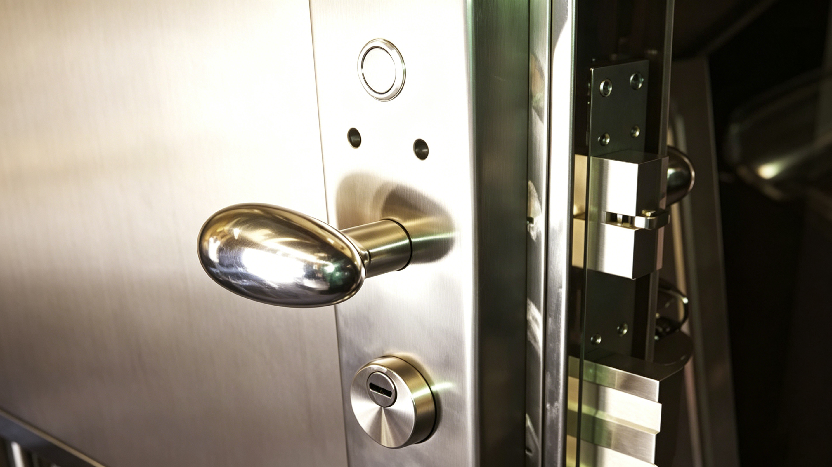 Integrated electromechanical lock for corridor doors