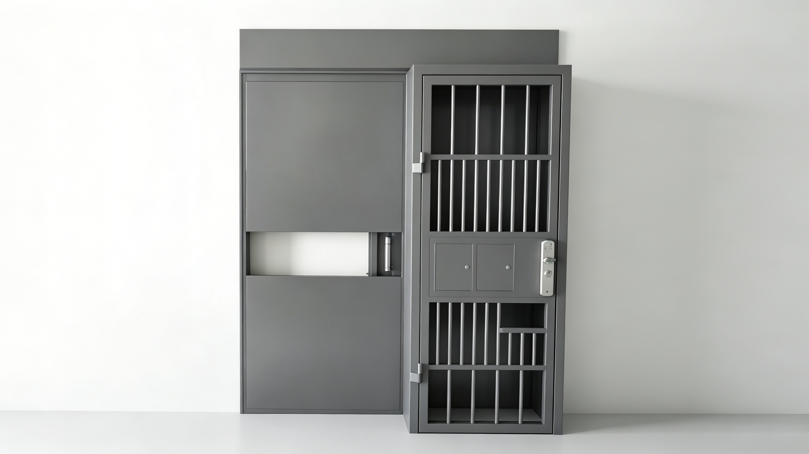 Electrically controlled isolation cell door