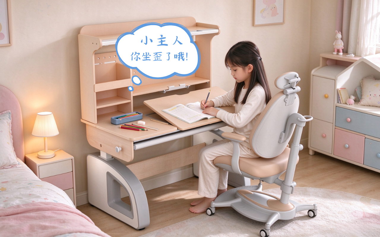 孩子端正坐姿学习