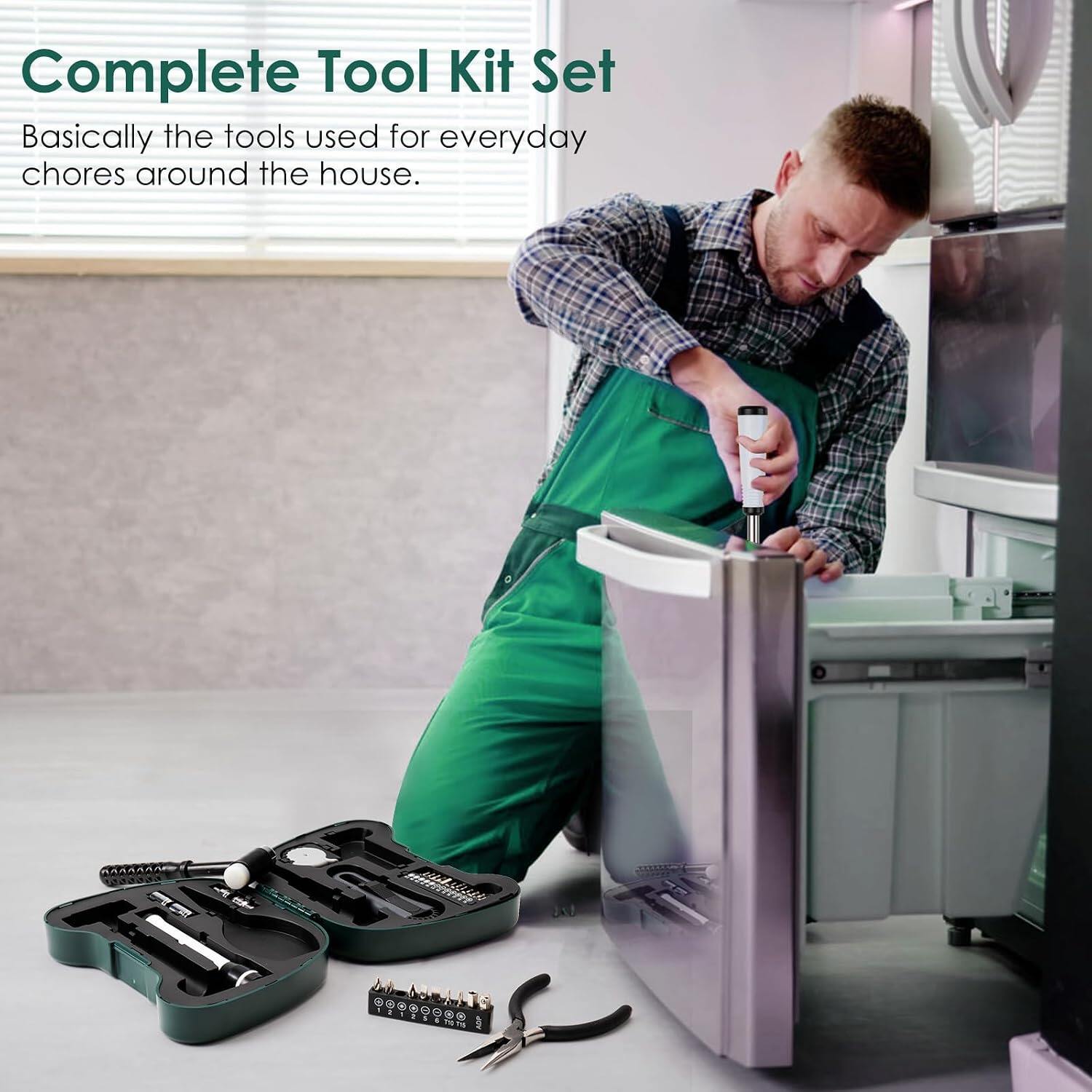 Household & Office Use Complete Hand Tool Set with Bit Holder and Tool Box scenario 2