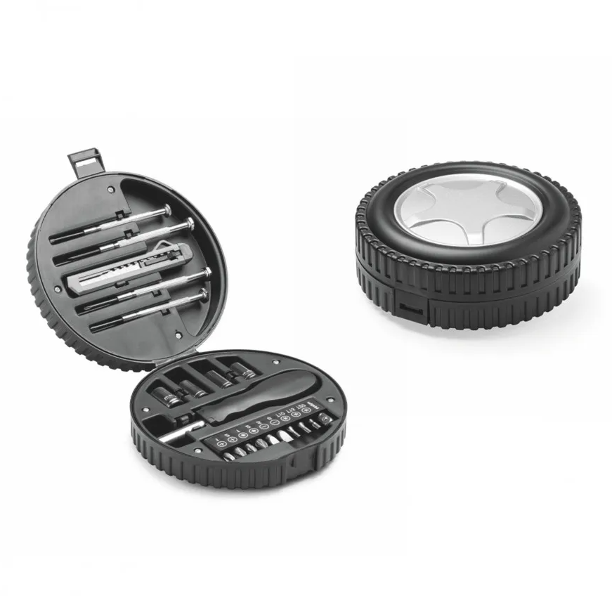 Tire-Shaped Portable Combined Tool Set 20 Pieces scenario 2