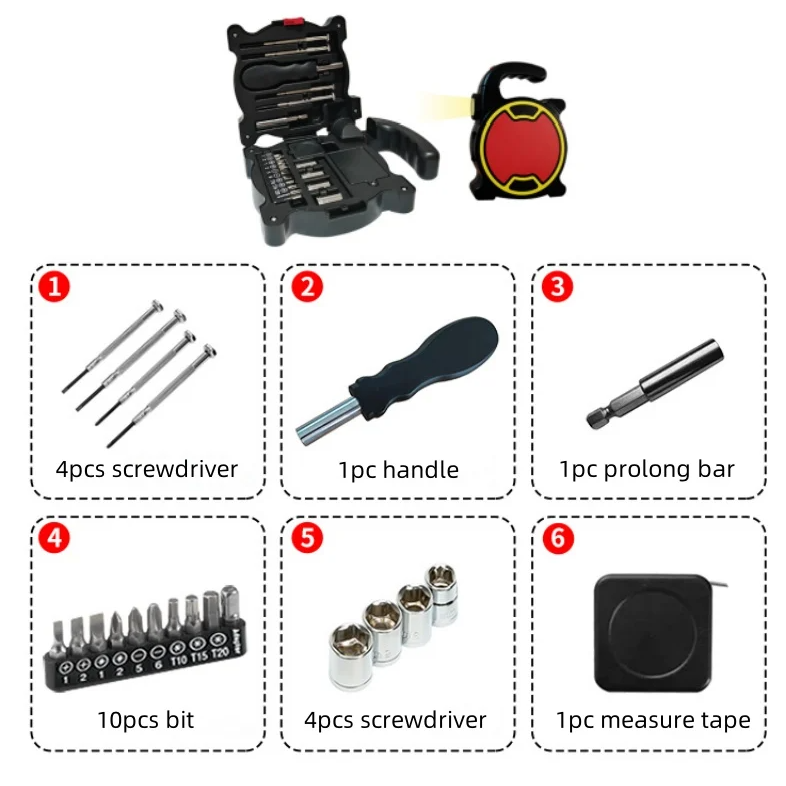 21-Piece Manual Tool Set with LED Light scenario 2