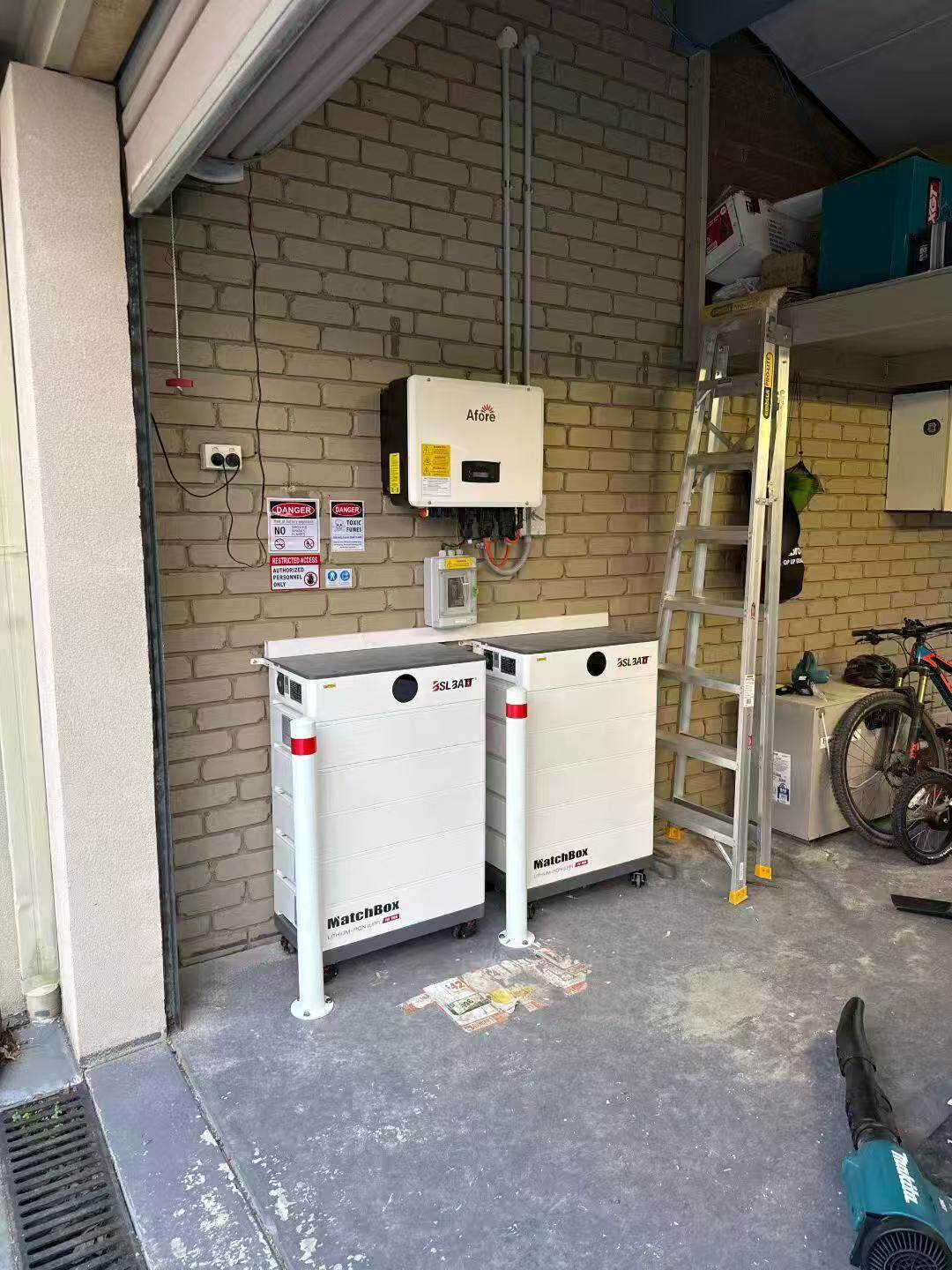 MatchBox dual battery system garage installation