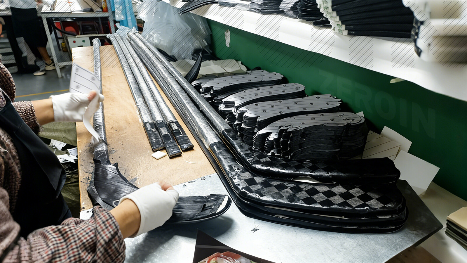 Carbon fiber hockey stick closeup