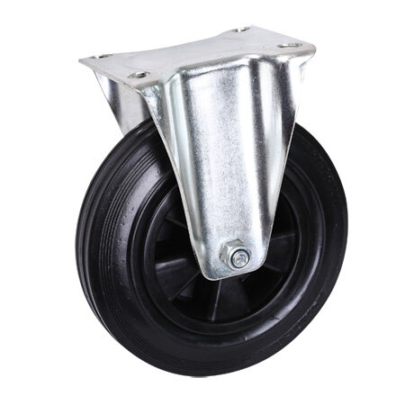 Black Rubber PP Core Fixed Caster