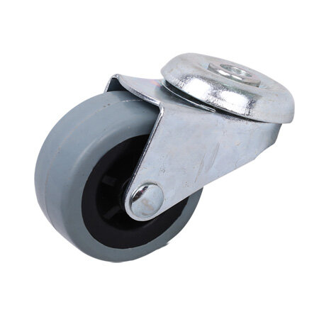 Gray Rubber Bolt Hole Swivel Caster