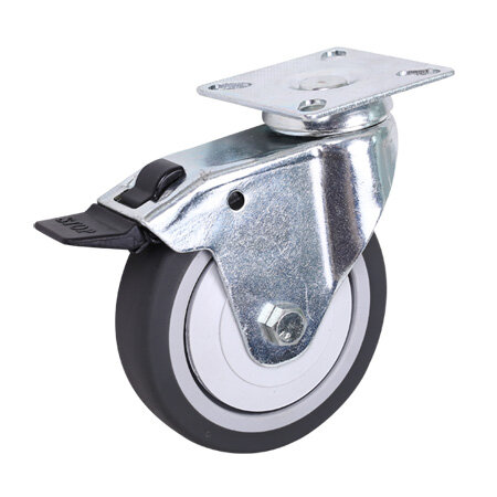 TPR Top Plate Swivel Caster With Brake